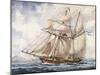 Sailing Along Coast of Falkland Islands with Schooner Sarandi in 1832-1833-null-Mounted Giclee Print