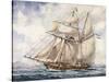 Sailing Along Coast of Falkland Islands with Schooner Sarandi in 1832-1833-null-Stretched Canvas