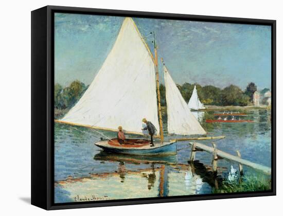 Sailing at Argenteuil, c.1874-Claude Monet-Framed Stretched Canvas