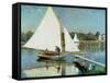 Sailing at Argenteuil, c.1874-Claude Monet-Framed Stretched Canvas