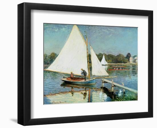 Sailing at Argenteuil, c.1874-Claude Monet-Framed Premium Giclee Print