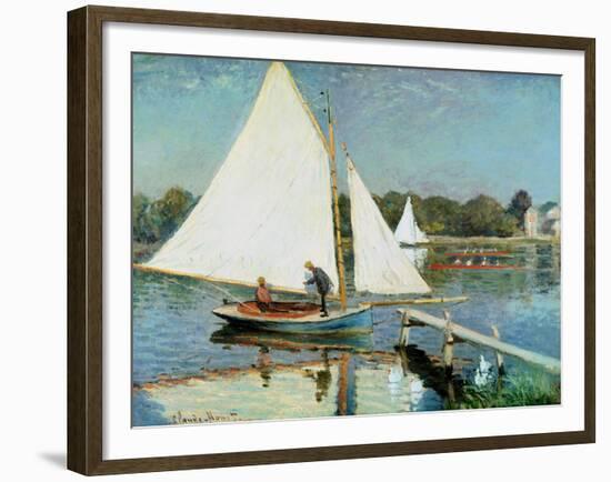 Sailing at Argenteuil, c.1874-Claude Monet-Framed Giclee Print