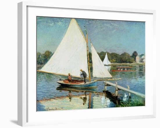 Sailing at Argenteuil, c.1874-Claude Monet-Framed Giclee Print