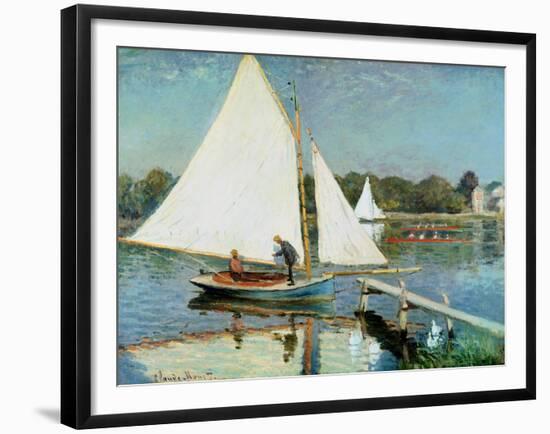 Sailing at Argenteuil, c.1874-Claude Monet-Framed Giclee Print