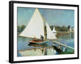 Sailing at Argenteuil, c.1874-Claude Monet-Framed Giclee Print