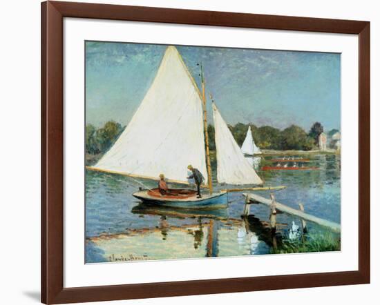 Sailing at Argenteuil, c.1874-Claude Monet-Framed Giclee Print