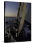 Sailing at Sunset, Ticonderoga Race-Michael Brown-Stretched Canvas
