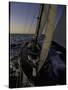 Sailing at Sunset, Ticonderoga Race-Michael Brown-Stretched Canvas