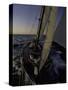 Sailing at Sunset, Ticonderoga Race-Michael Brown-Stretched Canvas