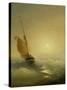 Sailing Barge at Sunset, 1856-Ivan Konstantinovich Aivazovsky-Stretched Canvas