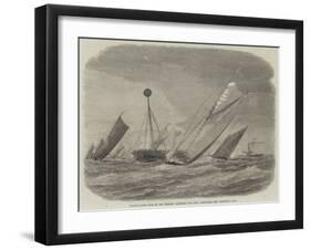 Sailing-Barge Race on the Thames, Rounding the Nore Light-Ship-null-Framed Giclee Print