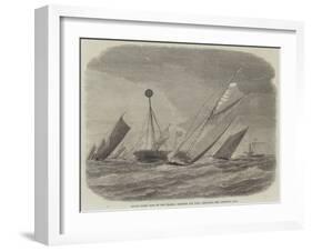 Sailing-Barge Race on the Thames, Rounding the Nore Light-Ship-null-Framed Giclee Print