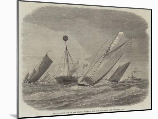 Sailing-Barge Race on the Thames, Rounding the Nore Light-Ship-null-Mounted Giclee Print