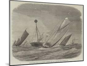 Sailing-Barge Race on the Thames, Rounding the Nore Light-Ship-null-Mounted Giclee Print