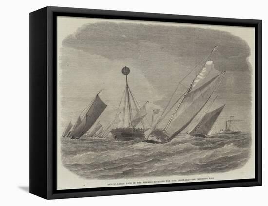 Sailing-Barge Race on the Thames, Rounding the Nore Light-Ship-null-Framed Stretched Canvas