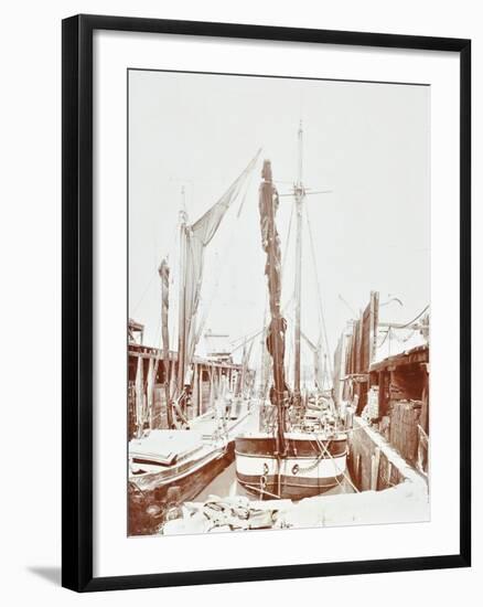 Sailing Barges, Battersea, London, 1906-null-Framed Photographic Print