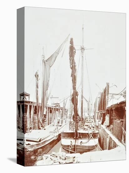 Sailing Barges, Battersea, London, 1906-null-Stretched Canvas