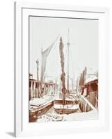 Sailing Barges, Battersea, London, 1906-null-Framed Photographic Print