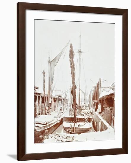 Sailing Barges, Battersea, London, 1906-null-Framed Photographic Print