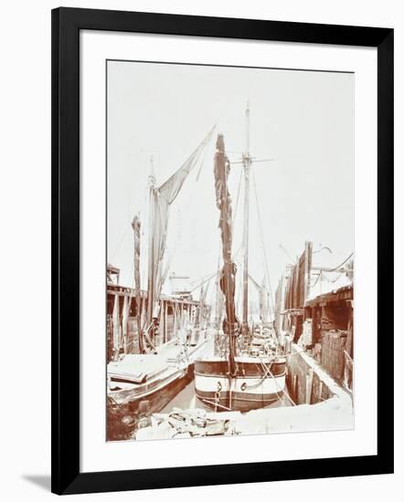 Sailing Barges, Battersea, London, 1906-null-Framed Photographic Print