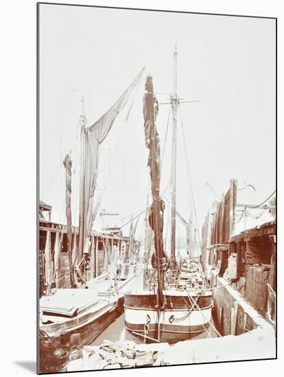 Sailing Barges, Battersea, London, 1906-null-Mounted Photographic Print