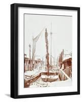 Sailing Barges, Battersea, London, 1906-null-Framed Photographic Print