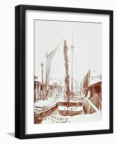 Sailing Barges, Battersea, London, 1906-null-Framed Photographic Print