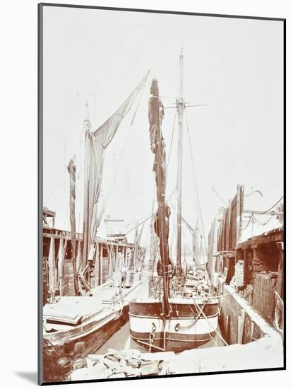 Sailing Barges, Battersea, London, 1906-null-Mounted Photographic Print