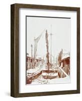 Sailing Barges, Battersea, London, 1906-null-Framed Photographic Print