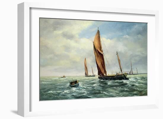 Sailing Barges Racing on the Medway-Vic Trevett-Framed Giclee Print