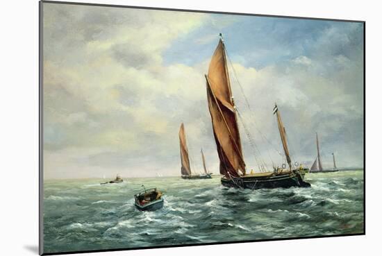 Sailing Barges Racing on the Medway-Vic Trevett-Mounted Giclee Print