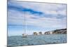 Sailing Boat at Old Harry Rocks, Between Swanage and Purbeck, Dorset, Jurassic Coast, England-Matthew Williams-Ellis-Mounted Photographic Print