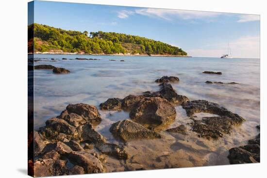 Sailing Boat at Przina Beach (Vela Przina)-Matthew Williams-Ellis-Stretched Canvas