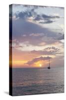 Sailing Boat at Sunset, Playa De Los Cristianos, Los Cristianos, Tenerife, Canary Islands, Spain-Markus Lange-Stretched Canvas