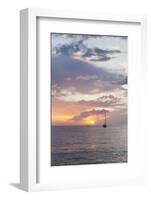 Sailing Boat at Sunset, Playa De Los Cristianos, Los Cristianos, Tenerife, Canary Islands, Spain-Markus Lange-Framed Photographic Print