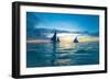 Sailing Boat at Sunset, Sea-Zhencong Chen-Framed Premium Photographic Print