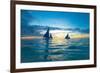 Sailing Boat at Sunset, Sea-Zhencong Chen-Framed Photographic Print