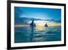 Sailing Boat at Sunset, Sea-Zhencong Chen-Framed Photographic Print