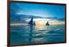 Sailing Boat at Sunset, Sea-Zhencong Chen-Framed Photographic Print