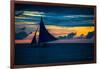 Sailing Boat at Sunset, Sea-Zhencong Chen-Framed Photographic Print