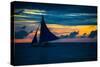 Sailing Boat at Sunset, Sea-Zhencong Chen-Stretched Canvas