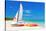 Sailing Boat (Catamaran) and Kayaks at Varadero Beach in Cuba-Kamira-Stretched Canvas