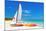 Sailing Boat (Catamaran) and Kayaks at Varadero Beach in Cuba-Kamira-Mounted Photographic Print