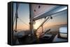 Sailing Boat Deck At Sunset-aragami12345-Framed Stretched Canvas