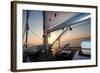Sailing Boat Deck At Sunset-aragami12345-Framed Art Print