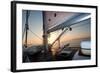 Sailing Boat Deck At Sunset-aragami12345-Framed Art Print