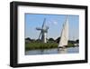 Sailing Boat in Front of Thurne Dyke Drainage Mill-Peter Richardson-Framed Photographic Print