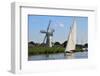 Sailing Boat in Front of Thurne Dyke Drainage Mill-Peter Richardson-Framed Photographic Print