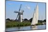 Sailing Boat in Front of Thurne Dyke Drainage Mill-Peter Richardson-Mounted Photographic Print