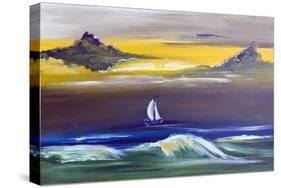 Sailing Boat  in Storm-vilax-Stretched Canvas